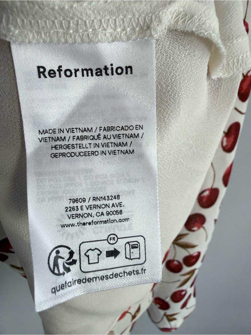 NWT Reformation Dale Dress XS Cheesecake Cherry Print Mini Cottagecore Coquette - Picture 11 of 16